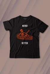 Never Better Skull Kuru Kafa Gothic Dark Sokak Baskılı Tişört Çocuk T-shirt - Thumbnail