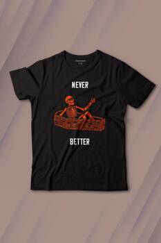 Never Better Skull Kuru Kafa Gothic Dark Sokak Baskılı Tişört Çocuk T-shirt