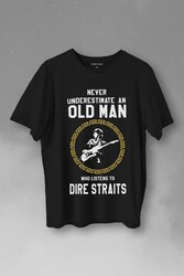 Never Undersestimate An Old Man David Mark Knopfler Baskılı Tişört Unisex T-Shirt - Thumbnail