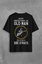 Never Undersestimate An Old Man David Mark Knopfler Sırt Ön Baskılı Oversize Tişört Unisex T-Shirt - Thumbnail