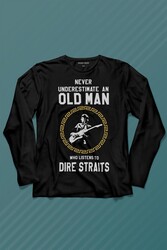 Never Undersestimate An Old Man David Mark Knopfler Uzun Kollu Tişört Baskılı T-Shirt - Thumbnail