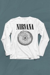 Nirvana Bleach Albüms Rock MusicCircle Plak Uzun Kollu Tişört Baskılı T-Shirt - Thumbnail