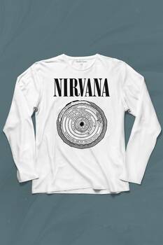 Nirvana Bleach Albüms Rock MusicCircle Plak Uzun Kollu Tişört Baskılı T-Shirt