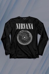 Nirvana Bleach Albüms Rock MusicCircle Plak Uzun Kollu Tişört Baskılı T-Shirt - Thumbnail