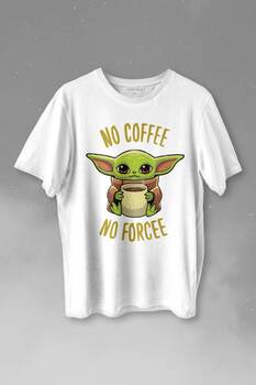 No Coffee No Forcee Kahve Güç Kuvvet Enerji Baskılı Tişört Unisex T-shirt