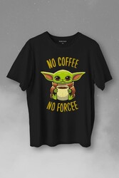 No Coffee No Forcee Kahve Güç Kuvvet Enerji Baskılı Tişört Unisex T-Shirt - Thumbnail