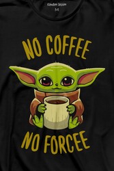 No Coffee No Forcee Kahve Güç Kuvvet Enerji Uzun Kollu Tişört Baskılı T-Shirt - Thumbnail