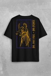 No Justice No Peace Adalet Barış Urban Street Culture Urban Wear Sırt Ön Baskılı Oversize Tişört Unisex T-Shirt - Thumbnail