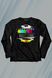 No Signal Teletex Nostalji Tv Tele Tex Uzun Kollu Tişört Baskılı T-Shirt - Thumbnail