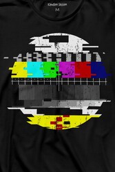 No Signal Teletex Nostalji Tv Tele Tex Uzun Kollu Tişört Baskılı T-Shirt - Thumbnail