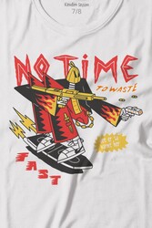 No Time To Waste Skate Kaykay Urban Streetwear Baskılı Tişört Çocuk T-shirt - Thumbnail