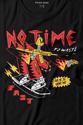 No Time To Waste Skate Kaykay Urban Streetwear Baskılı Tişört Çocuk T-shirt - Thumbnail