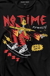 No Time To Waste Skate Kaykay Urban Streetwear Uzun Kollu Tişört Baskılı T-Shirt - Thumbnail