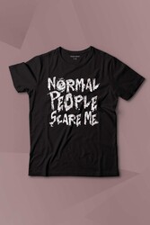 Normal People Scare Me Normal İnsanlar Beni Korkutuyor Gothic Sokak Baskılı Çocuk Tişört Kısa Kollu - Thumbnail