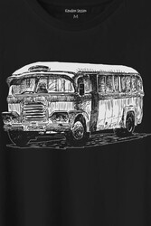 Old Bus Eski Yaşlı Nostalji Otobüs Baskılı Tişört Unisex T-Shirt - Thumbnail