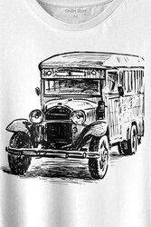 Old Bus Eski Yaşlı Nostalji Otobüs Baskılı Tişört Unisex T-shirt - Thumbnail