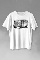 Old Bus Eski Yaşlı Nostalji Otobüs Baskılı Tişört Unisex T-shirt - Thumbnail