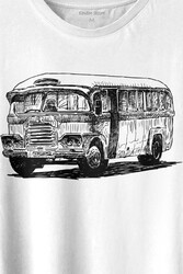 Old Bus Eski Yaşlı Nostalji Otobüs Baskılı Tişört Unisex T-shirt - Thumbnail