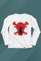 One Piece Anime Dizi Japanese Urban Wear Street Culture Uzun Kollu Tişört Baskılı T-Shirt - Thumbnail