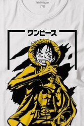 One Piece Anime Dizi Japonca Japanese Wear Baskılı Tişört Çocuk T-shirt - Thumbnail