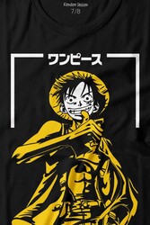 One Piece Anime Dizi Japonca Japanese Wear Baskılı Tişört Çocuk T-shirt - Thumbnail