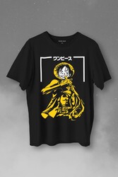 One Piece Anime Dizi Japonca Japanese Wear Baskılı Tişört Unisex T-Shirt - Thumbnail