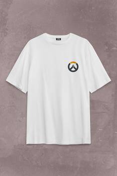 Overwatch Heroes Steam Logo Over Watc Sırt Ön Baskılı Oversize Tişört Unisex T-Shirt