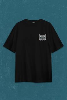 Owl Baykuş Design Desen Tasarım Yavru Minik Kuş Sırt Ön Baskılı Oversize Tişört Unisex T-Shirt