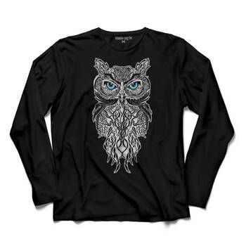 OWL BAYKUŞ DESIGN DESEN TASARIM YAVRU MİNİK KUŞ UZUN KOLLU TİŞÖRT