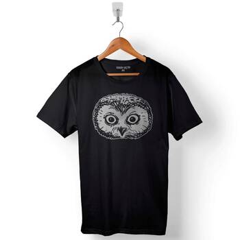 Owl Head Şaşkın Baykuş Kafa Baskılı Tişört Unisex T-Shirt