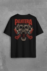 Pantera Skull Kuru Kafa Groove Heavy Metal Logo Sırt Ön Baskılı Oversize Tişört Unisex T-Shirt - Thumbnail