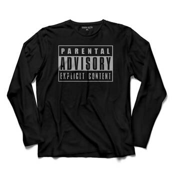 PARENTAL ADVISORY EXPLICIT CONTENT 2 UZUN KOLLU TİŞÖRT