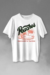 Peaches And Records Grunge Type Baskılı Tişört Unisex T-shirt - Thumbnail