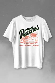 Peaches And Records Grunge Type Baskılı Tişört Unisex T-shirt