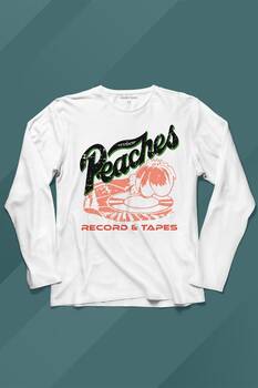 Peaches And Records Grunge Type Uzun Kollu Tişört Baskılı T-Shirt