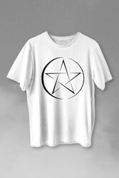 Pentagram Stencil Symbol Satanizm Baphomet Mührü Logosu Baskılı Tişört Unisex T-shirt - Thumbnail