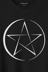 Pentagram Stencil Symbol Satanizm Baphomet Mührü Logosu Baskılı Tişört Unisex T-Shirt - Thumbnail