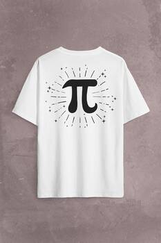 Pi Sayısı 3,14 3.14 Günü 14 Mart Matematik Sırt Ön Baskılı Oversize Tişört Unisex T-Shirt