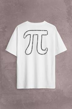 Pi Sayısı Günü 3,14 3.14 Matematik Mathematica Sırt Ön Baskılı Oversize Tişört Unisex T-Shirt