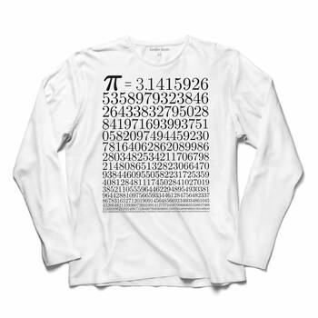 Pi Sayısı Günü 3,14 Uzun Kollu Tişört Baskılı T-Shirt