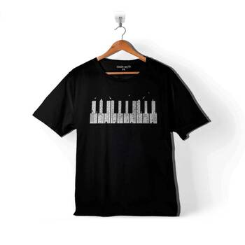 PIANO SKYLINE PİYANO YUKARIDAKİ TEHLİKE ÇOCUK TİŞÖRT