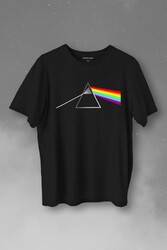 Pink Floyd Prizma Kırılan Işık Tayfı Gök Kuşağı Renkleri Baskılı Tişört Unisex T-Shirt - Thumbnail