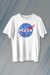 Pizza Nasa Uzay Ajansı Cosmos Astronot Baskılı Tişört Unisex T-shirt - Thumbnail