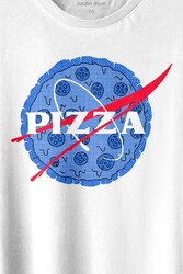 Pizza Nasa Uzay Ajansı Cosmos Astronot Baskılı Tişört Unisex T-shirt - Thumbnail