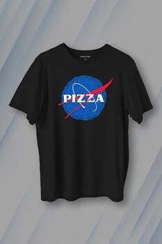 Pizza Nasa Uzay Ajansı Cosmos Astronot Baskılı Tişört Unisex T-Shirt