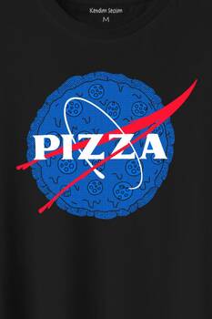 Pizza Nasa Uzay Ajansı Cosmos Astronot Baskılı Tişört Unisex T-Shirt