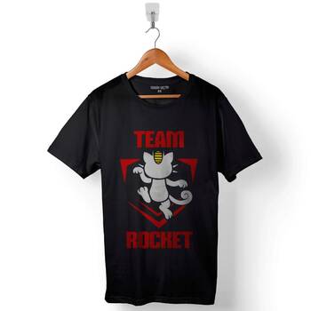 Pokemon Team Rocket Logo Roket Takımı Baskılı Tişört Unisex T-Shirt