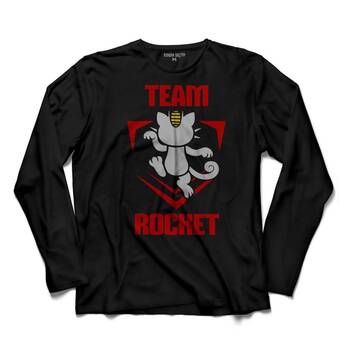 POKEMON TEAM ROCKET LOGO ROKET TAKIMI UZUN KOLLU TİŞÖRT