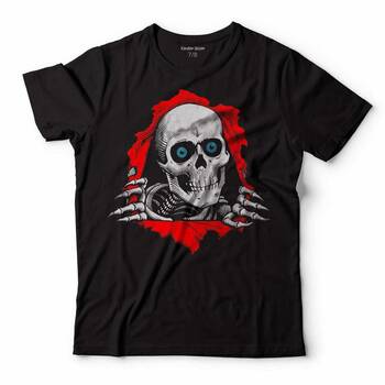 POWELL PERALTA SKULL KURU KAFA SKELETON MAVİ GÖZ ÇOCUK TİŞÖRT