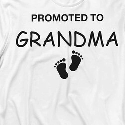 Promoted To Grandma Büyük Anne Oldum Yeni Doğan Uzun Kollu Tişört Baskılı T-Shirt - Thumbnail